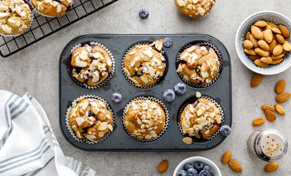 Recipe photo of Blueberry & Almond Muffins