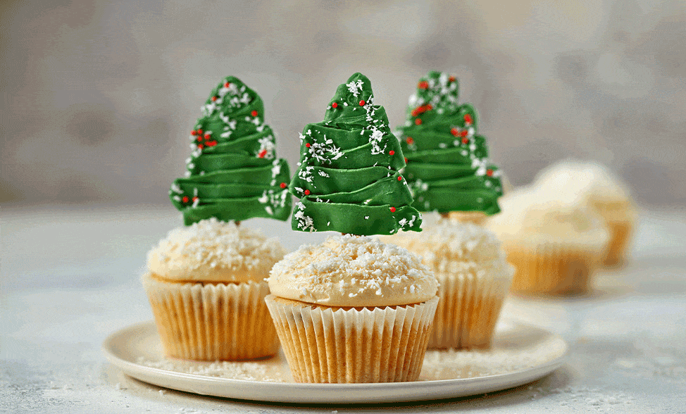 Recipe photo of Christmas Tree Cupcakes