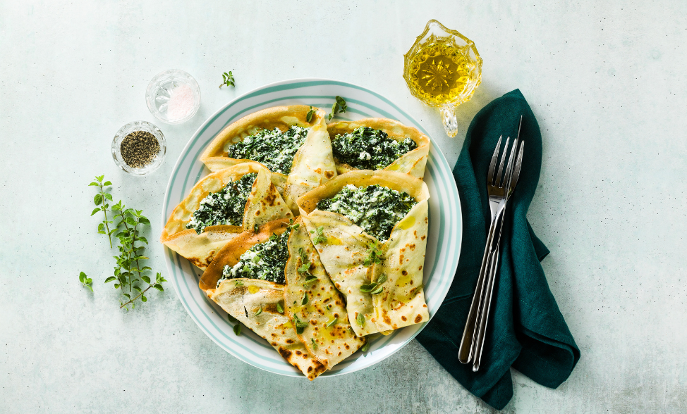 Recipe photo of Spinach & Cheese Crepes