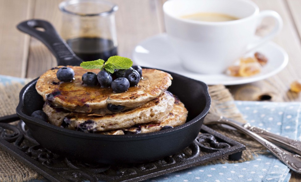 Recipe photo of Berry & Coconut Fluffy Pancakes