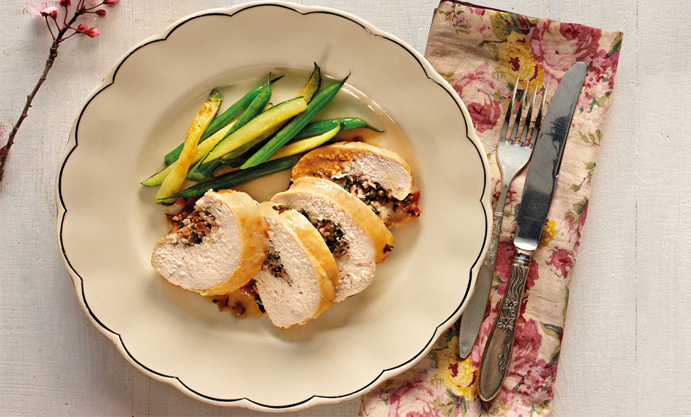 Recipe photo of Chicken Stuffed with Lentils, Sage & Proscuitto