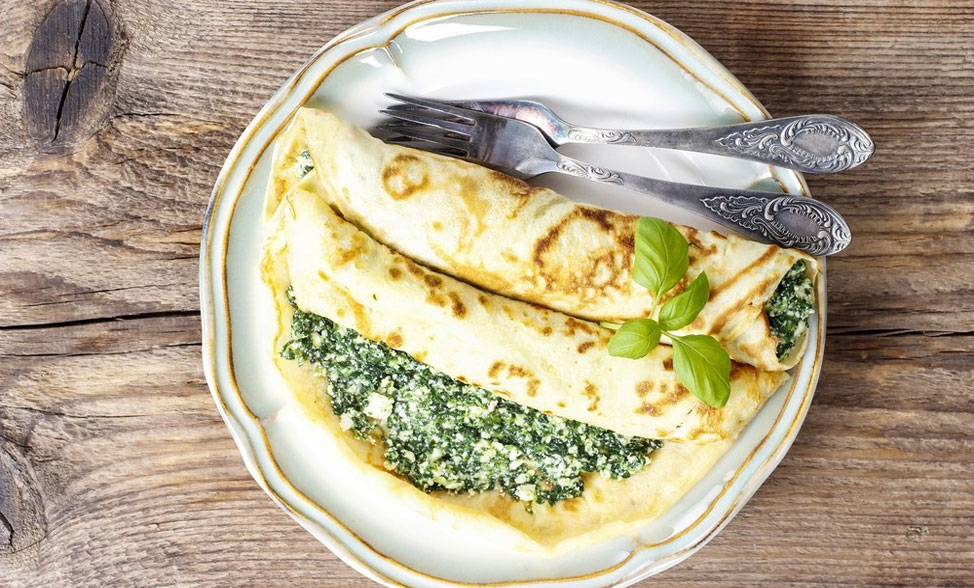 Recipe photo of Spinach & Cheese Crepes