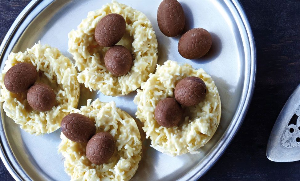 Recipe photo of Chocolate & Coconut Nests