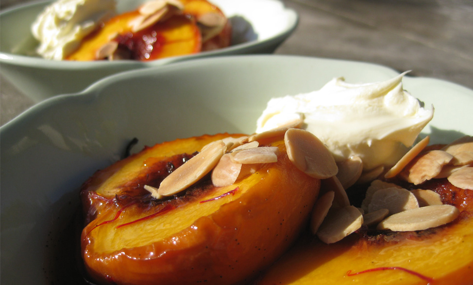Recipe photo of Saffron Roasted Peaches