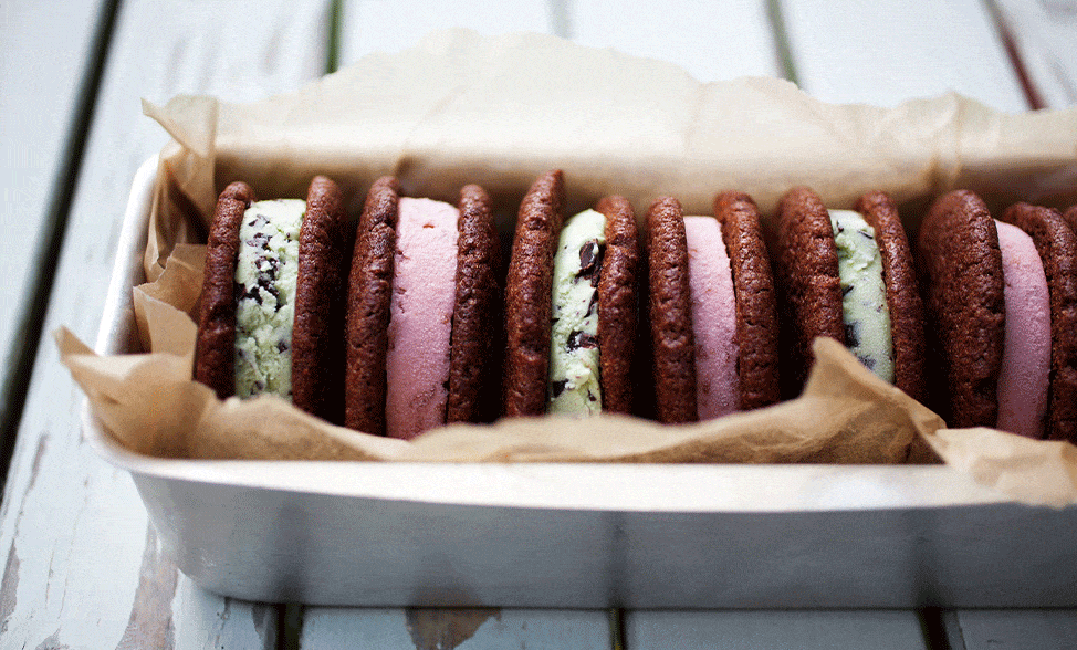 Recipe photo of Choc Ice-Cream Sandwiches