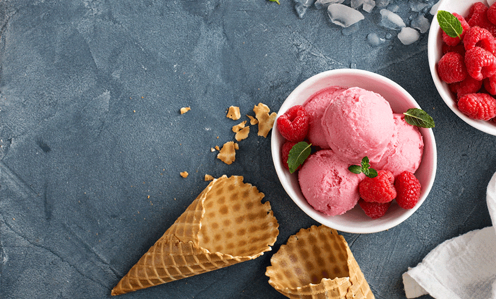Recipe photo of Raspberry & Coconut Ice-Cream