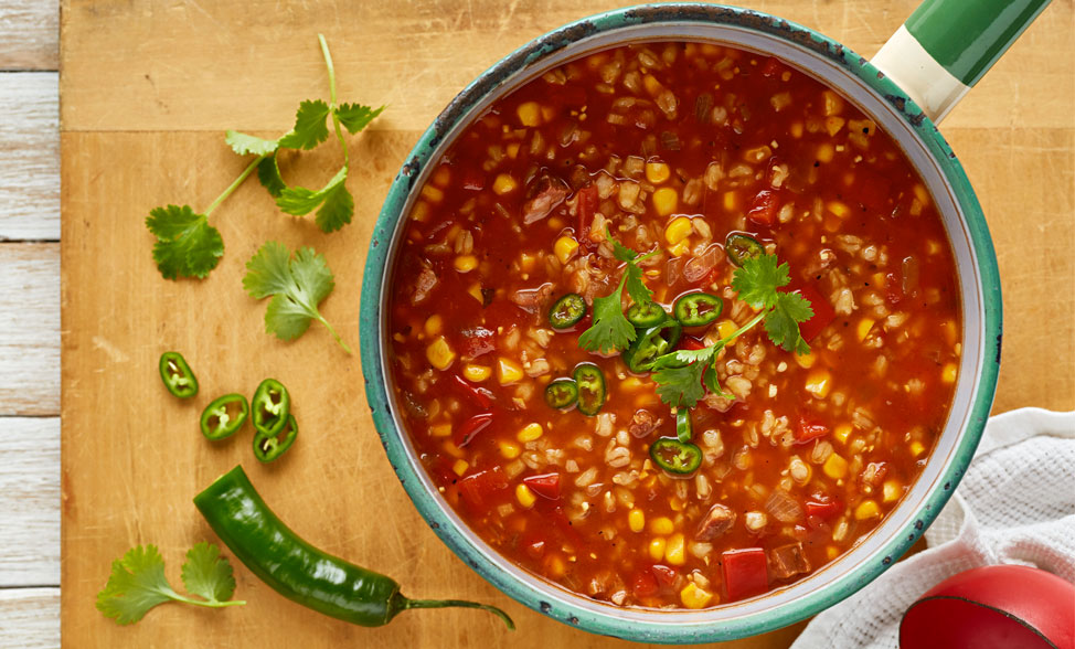 Recipe photo of Tomato, Barley & Chorizo Soup