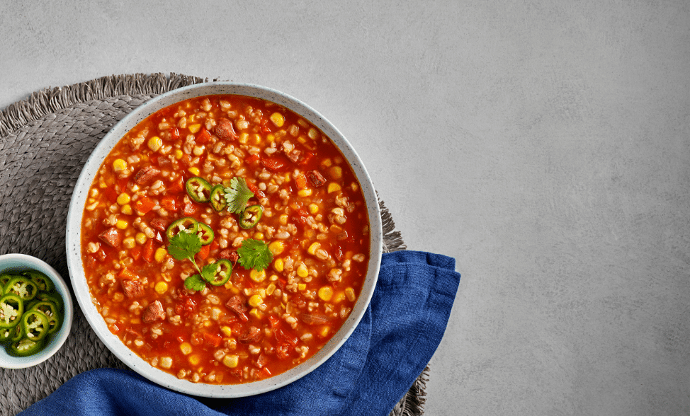 Recipe photo of Tomato, Barley & Chorizo Soup
