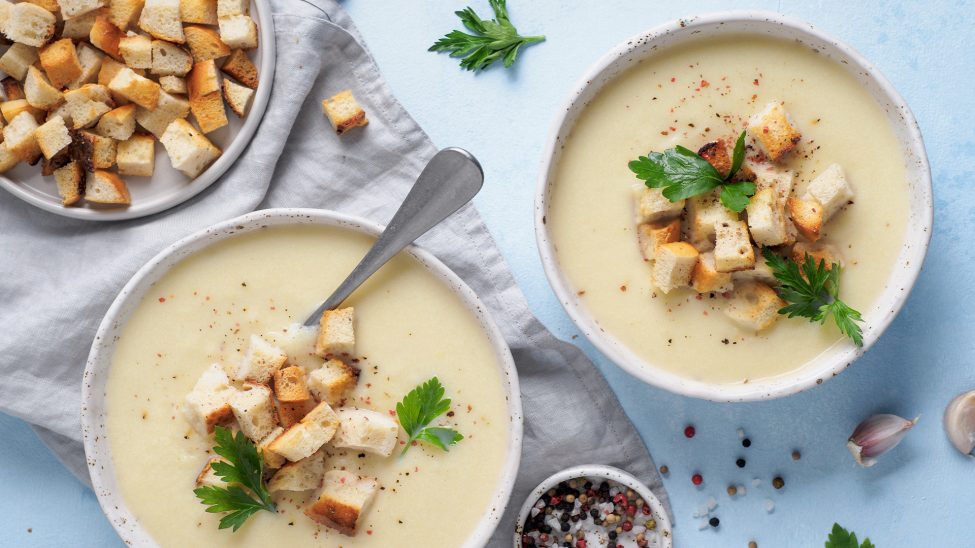 Recipe photo of Creamy Cauliflower, Chicken & Split Pea Soup