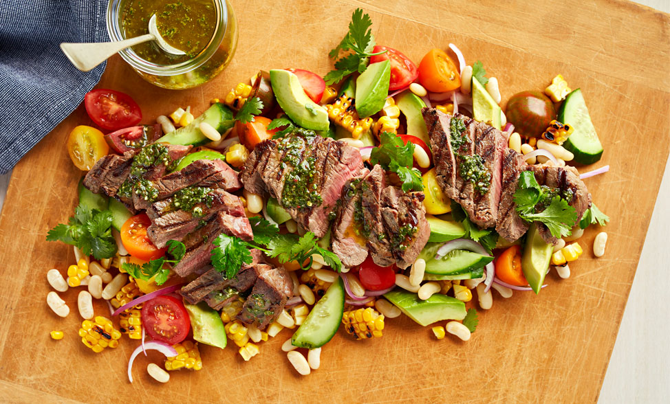 Recipe photo of Warm Beef Salad with White Beans & Chimichurri