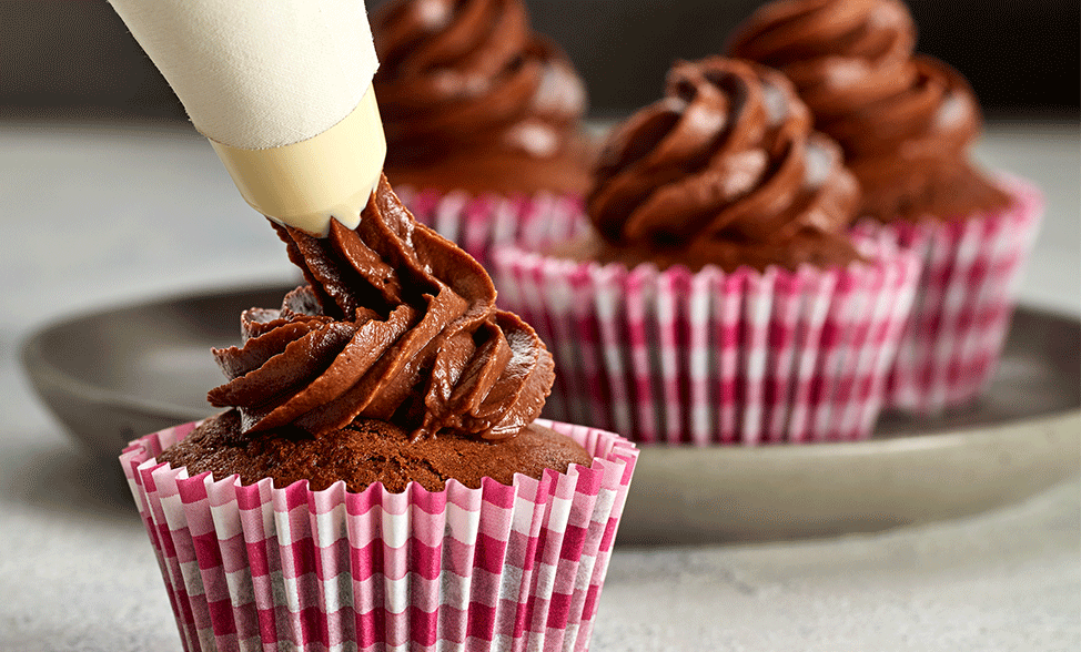 Recipe photo of Spelt Cupcakes with Choc Avocado Frosting