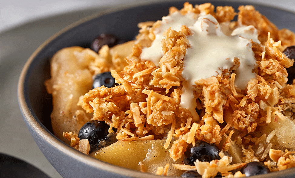 Recipe photo of Apple & Blueberry with Coconut Crumble