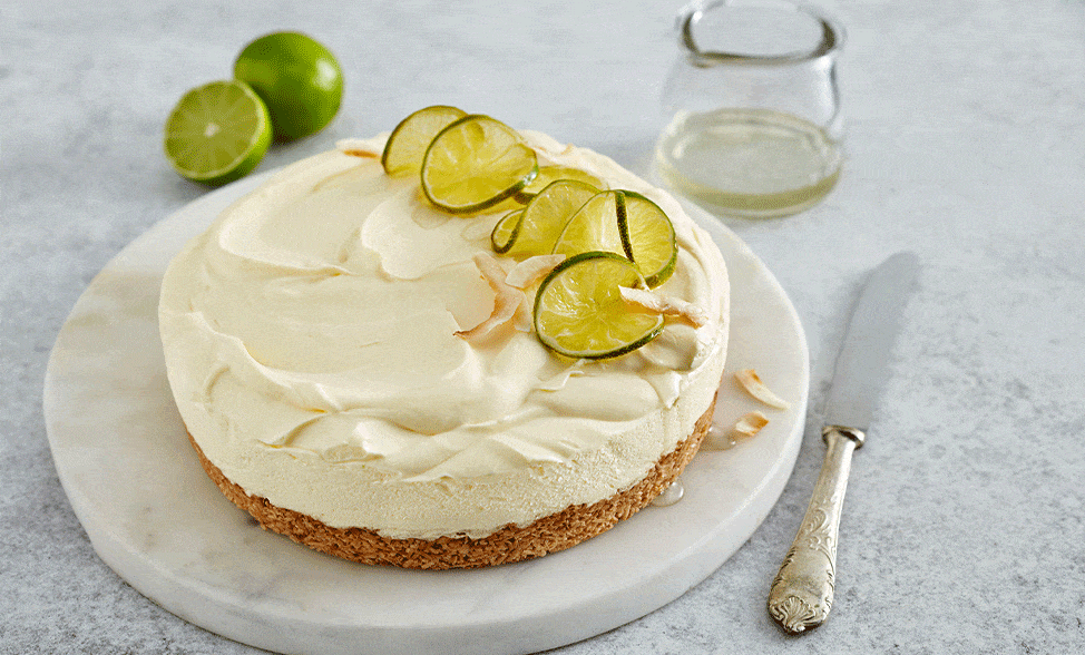 Recipe photo of Coconut Macaroon & Lime Cheesecake
