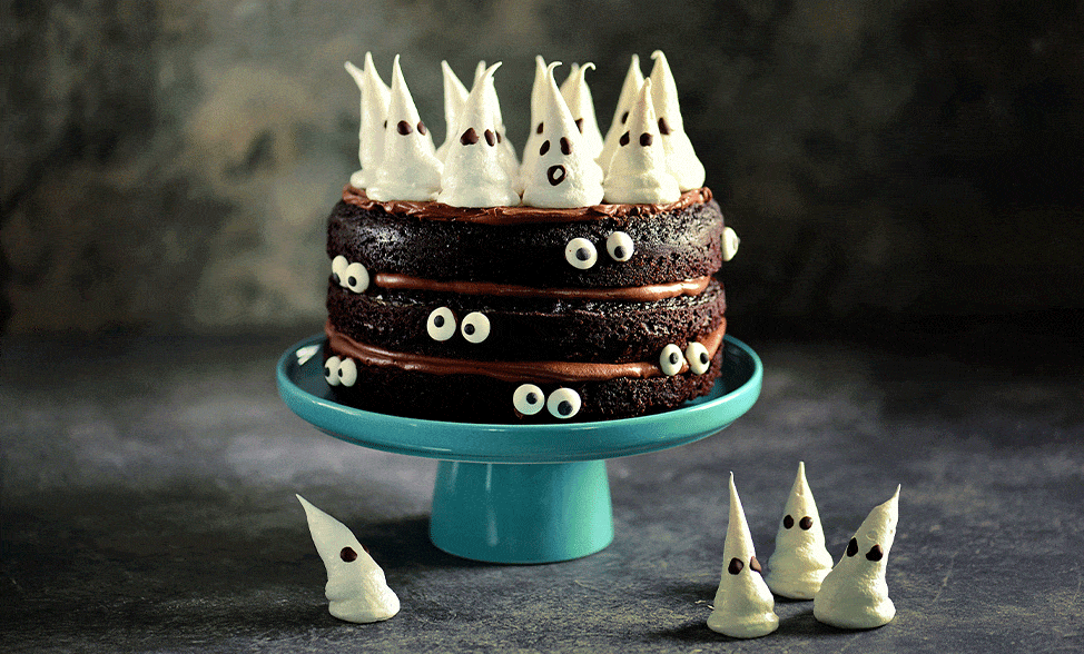 Recipe photo of Ghostly Chocolate Layer Cake