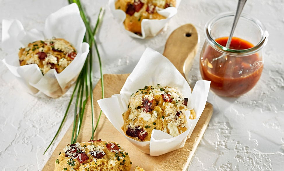 Recipe photo of Bacon & Goat Cheese Muffins
