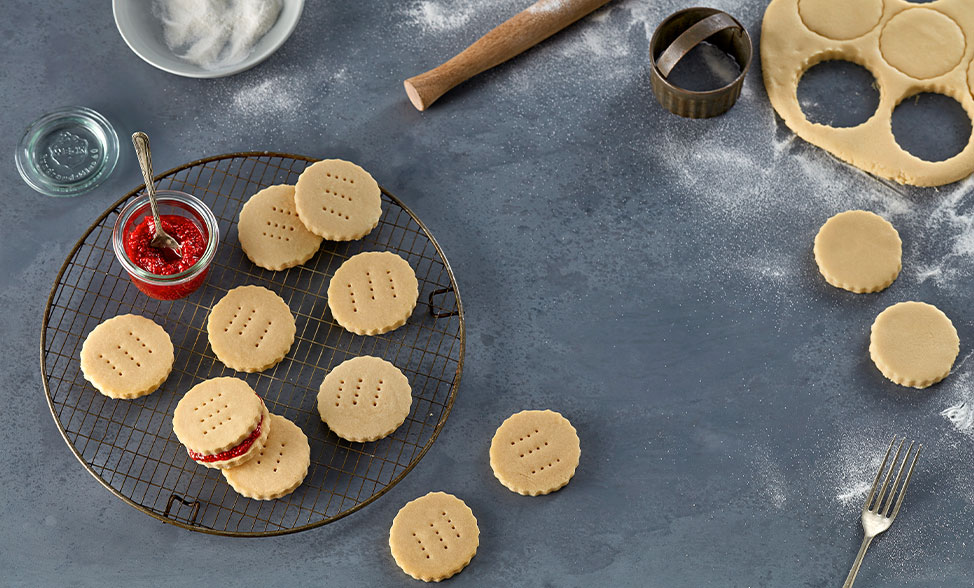 Recipe photo of Vegan Raspberry Biscuits