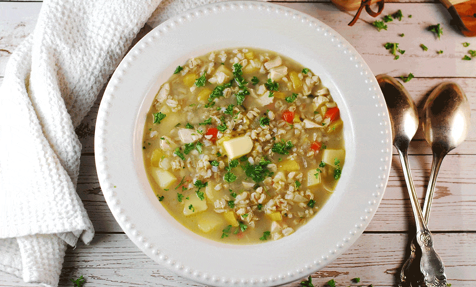 Recipe photo of Freekeh & Barley Vegetable Soup