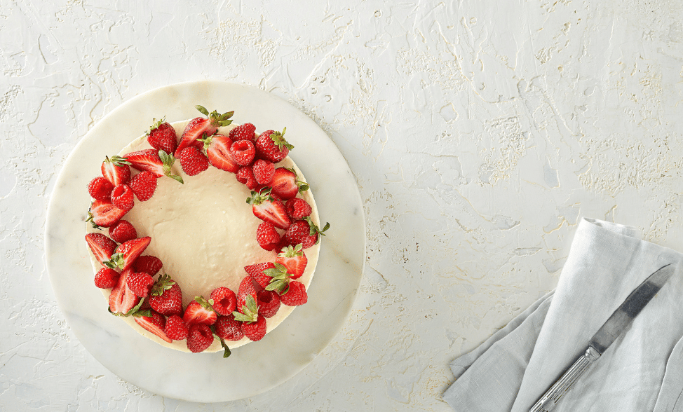 Recipe photo of Berry Wreath Chocolate Cheesecake