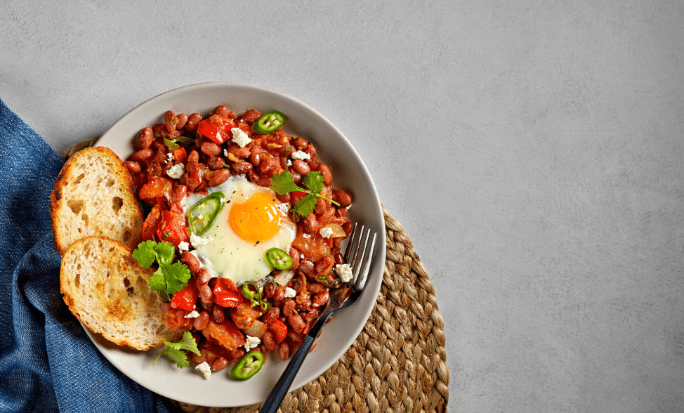 Recipe photo of Baked Eggs & Beans