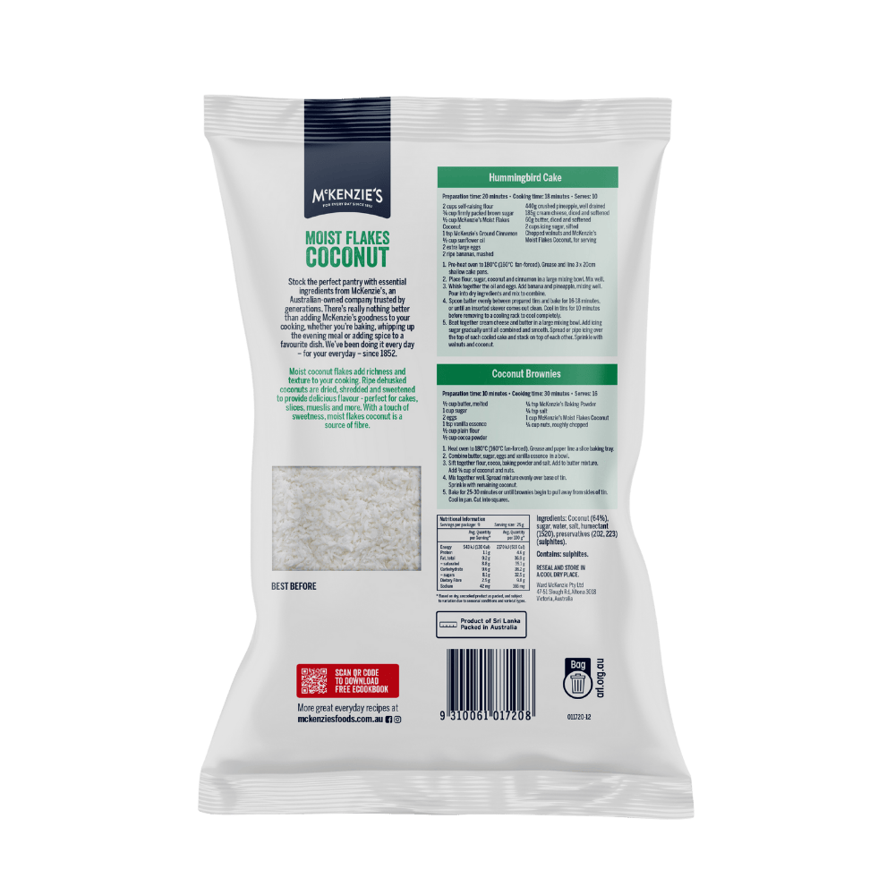 McKenzie’s Moist Flakes Coconut 225g 2