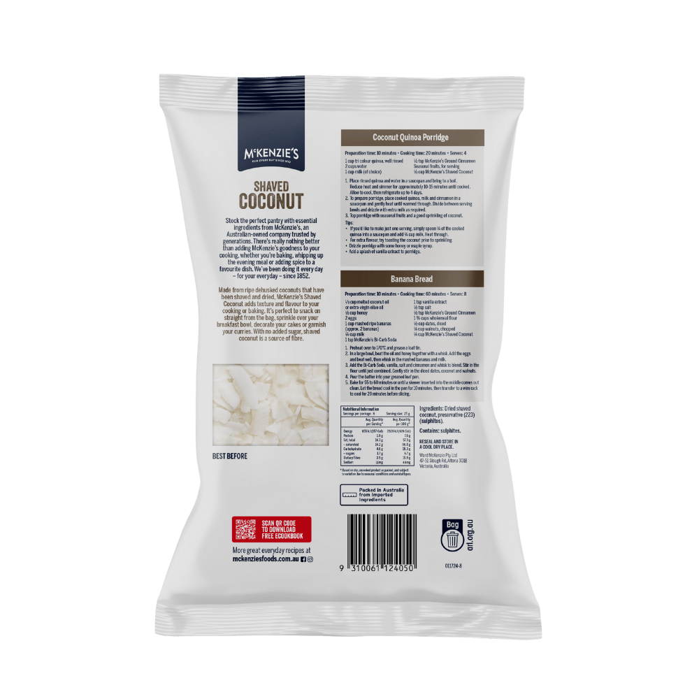 McKenzie’s Shaved Coconut 150g 2