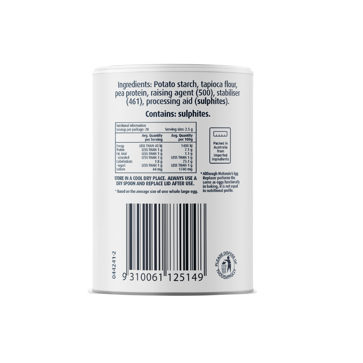 McKenzie’s Egg Replacer 70g 3