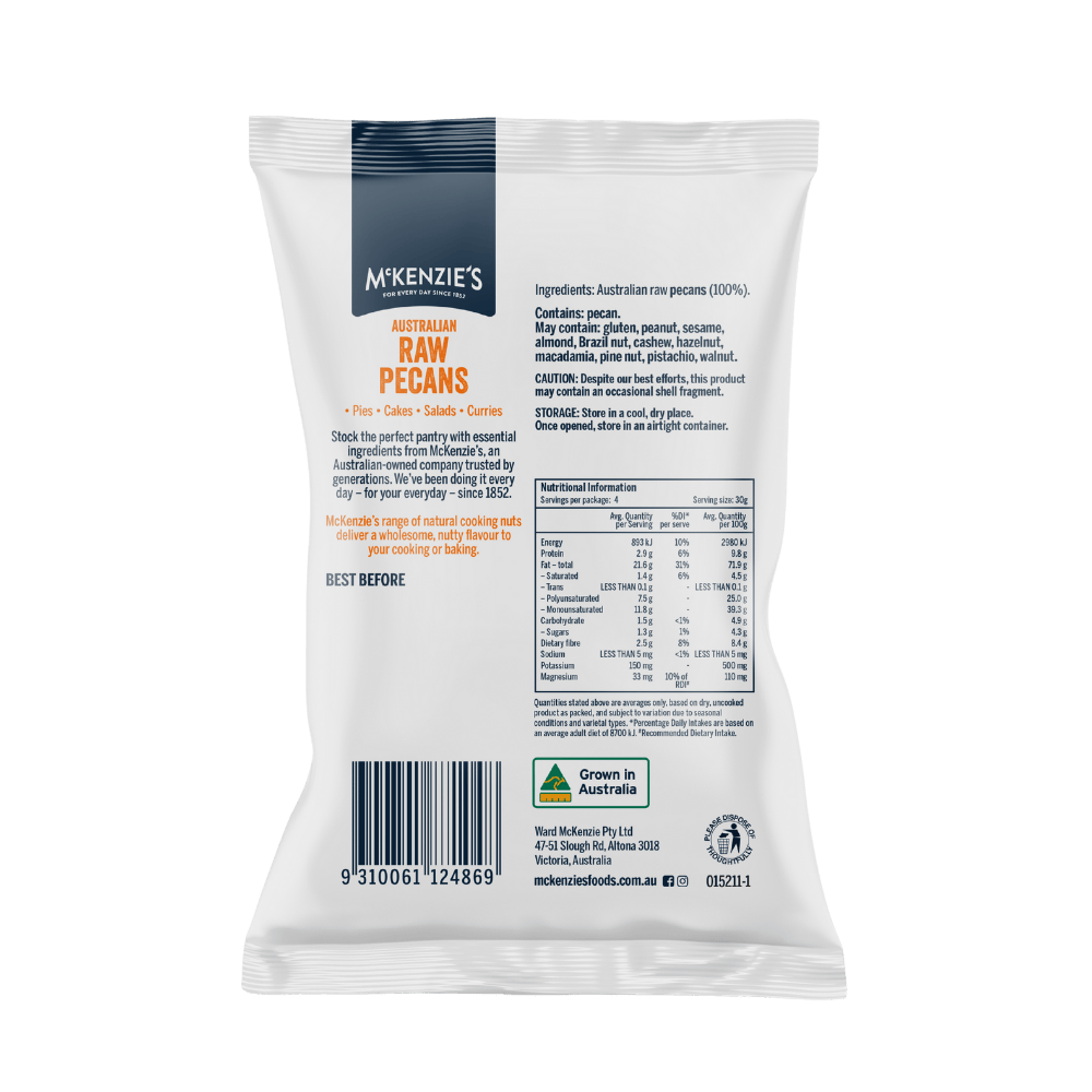 McKenzie’s Raw Pecans 120g 2