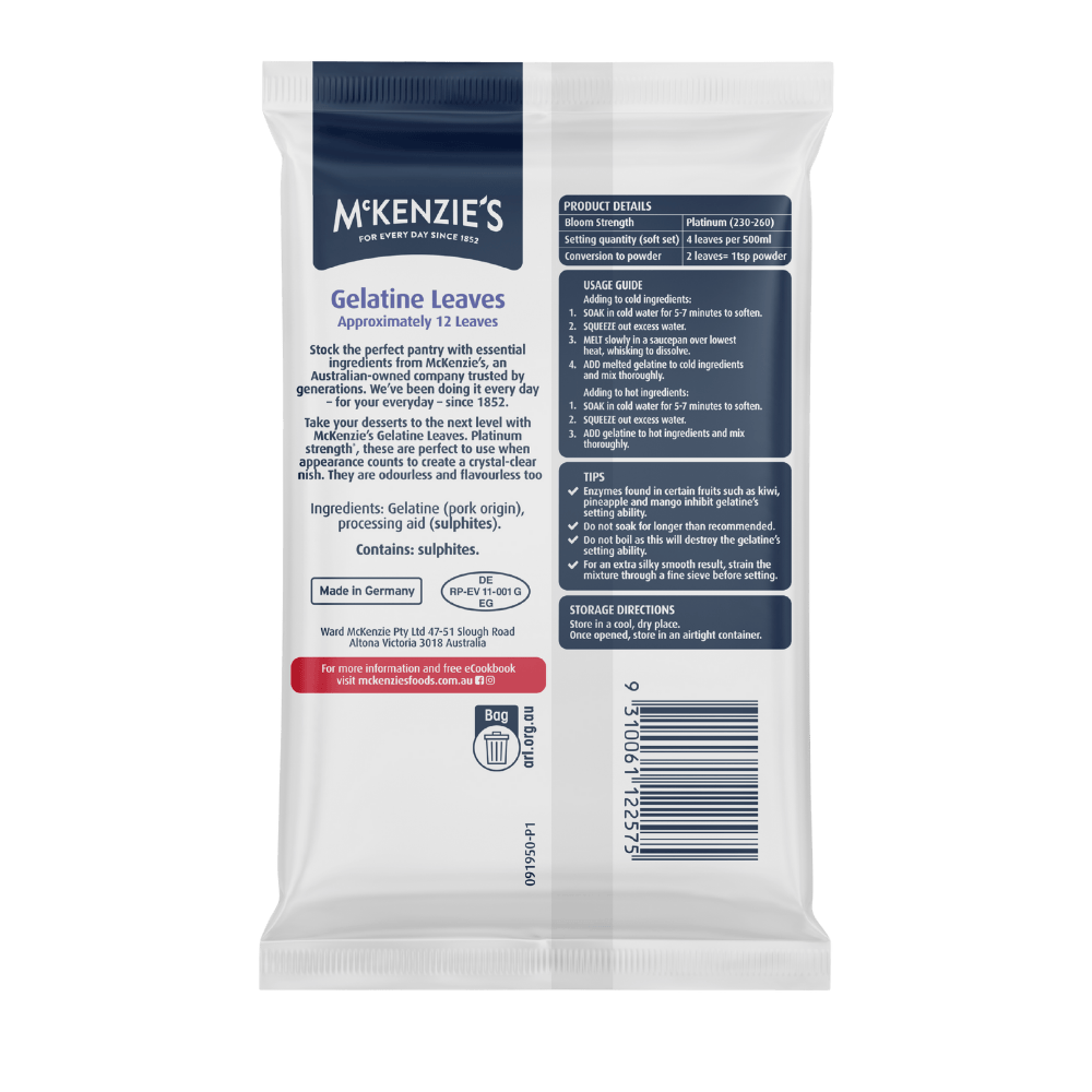 McKenzie’s Gelatine Leaves 20g 2