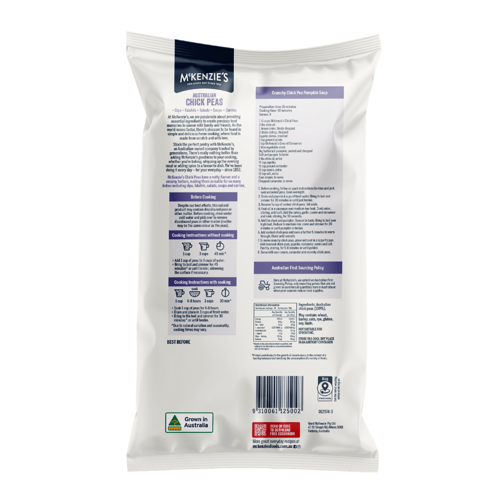 McKenzie’s Australian Chick Peas 1kg 2