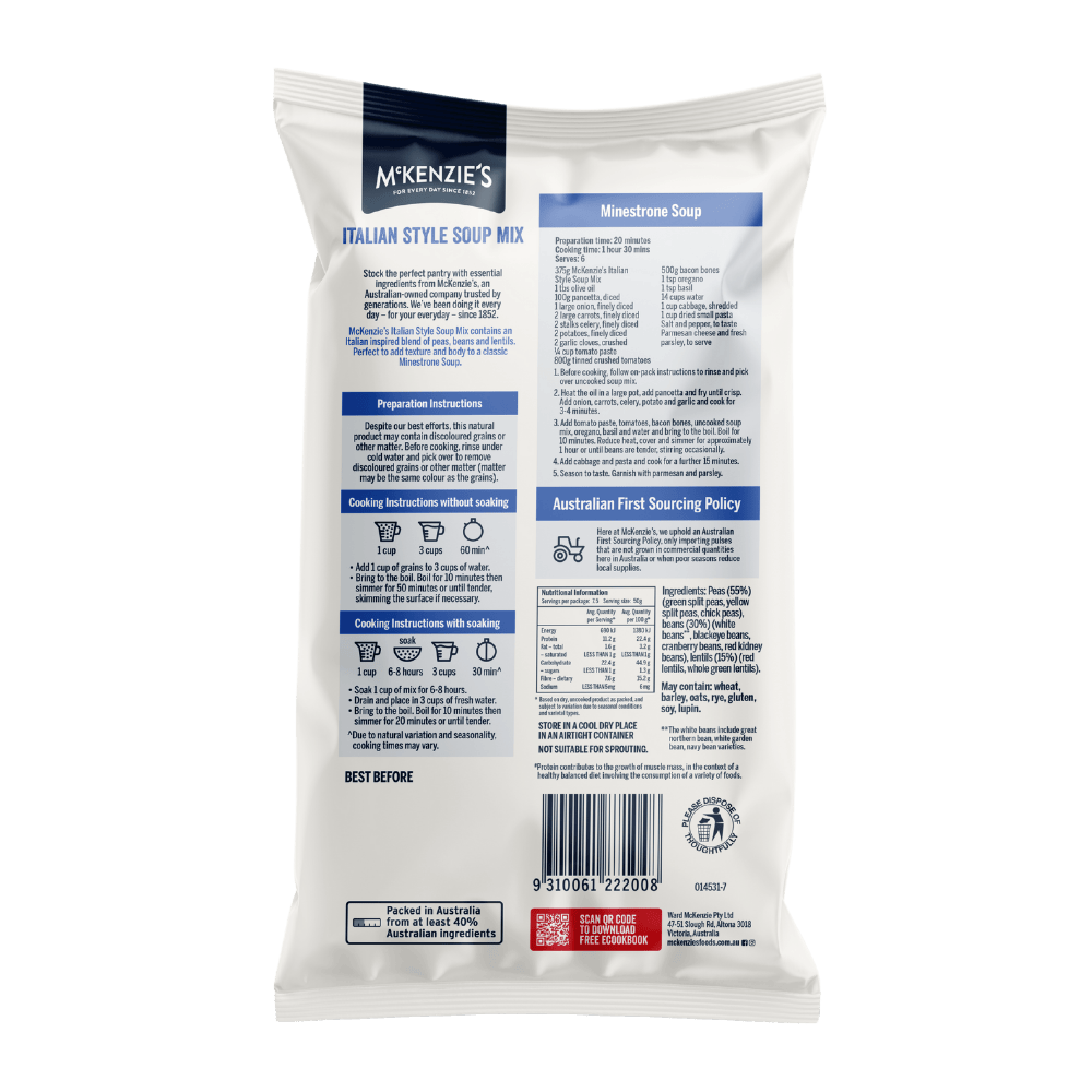 McKenzie’s Italian Style Soup Mix 375g 2