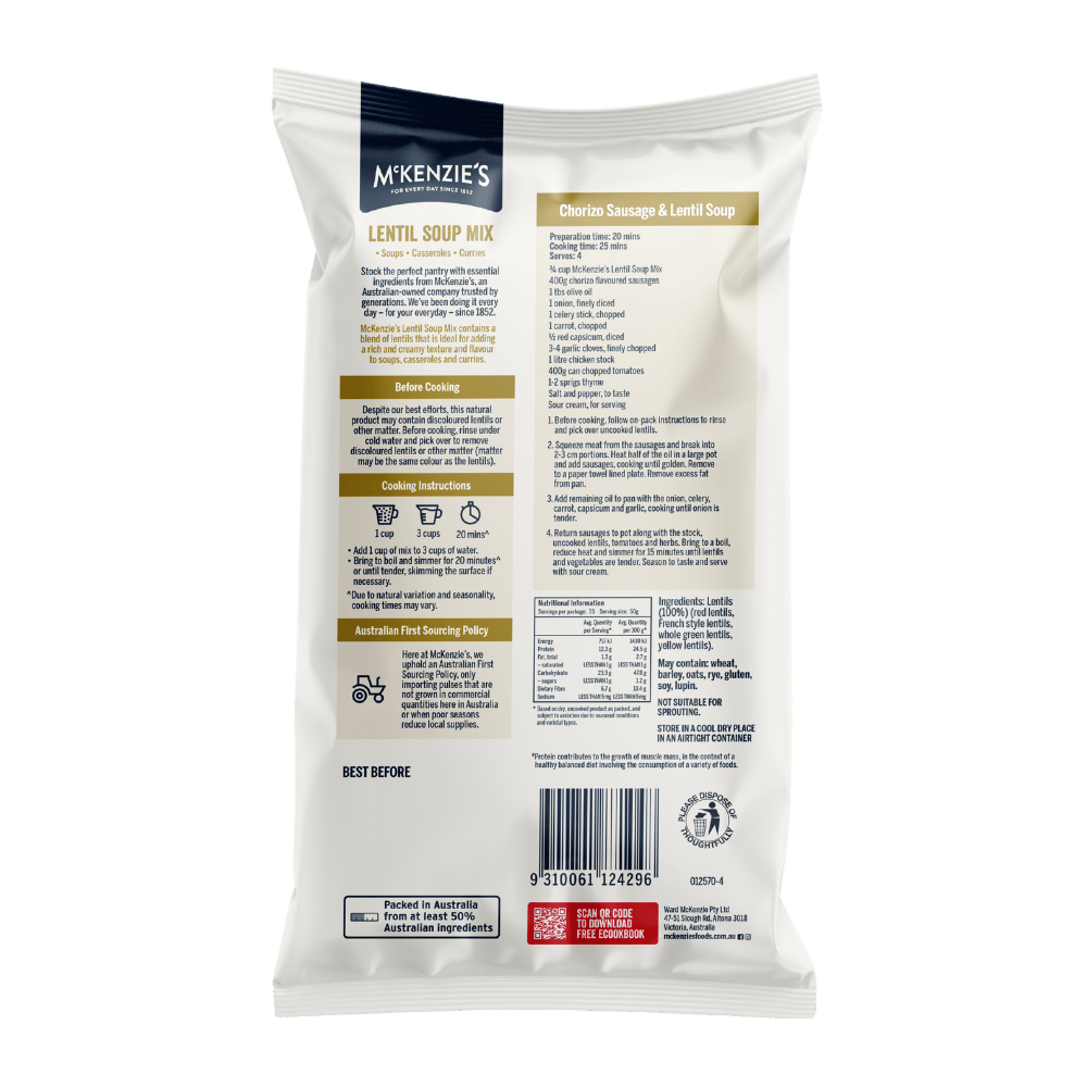 McKenzie’s Lentil Soup Mix 375g 2