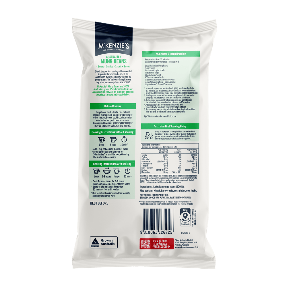 McKenzie’s Australian Mung Beans 375g 2