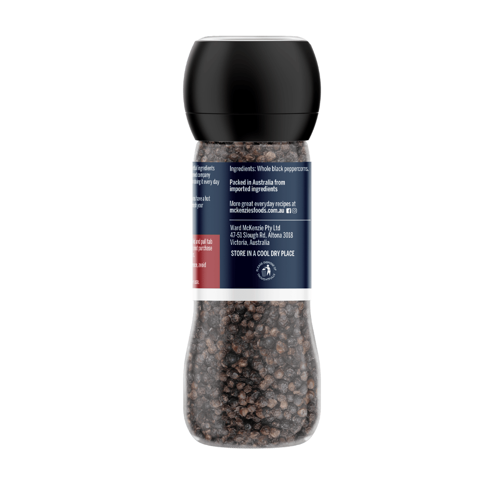 McKenzie’s Whole Black Peppercorn Large Grinder 200g 2
