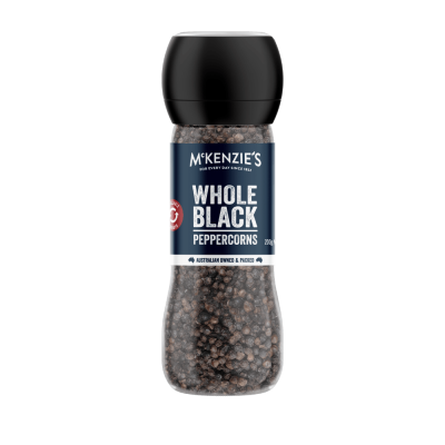 McKenzie’s Whole Black Peppercorn Large Grinder 200g