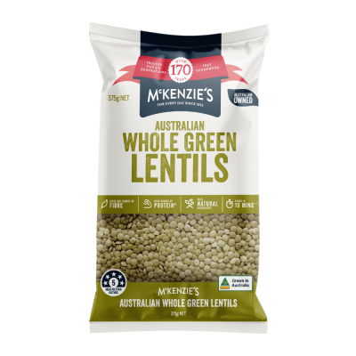 McKenzie’s Australian Whole Green Lentils 375g