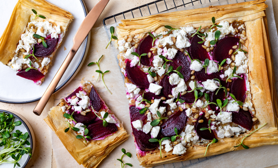 French Lentil & Roasted Beetroot Tarts