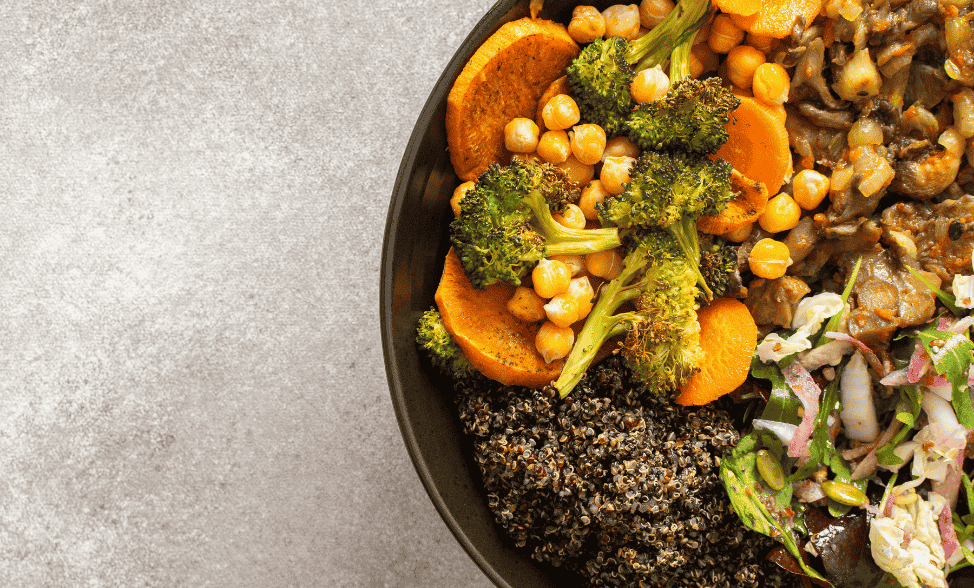 Warm Chick Pea & Roasted Vegetable Quinoa Salad