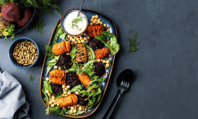 Sweet Potato & Pear Salad with Crunchy Chick Peas