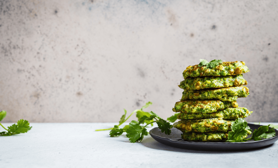 Pea, Haloumi & Mint Fritters