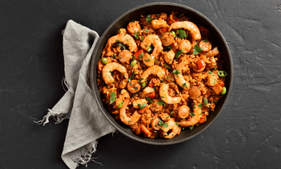 Pinto Bean & Prawn Paella