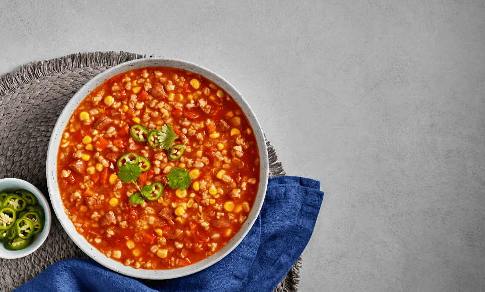 Tomato, Barley & Chorizo Soup