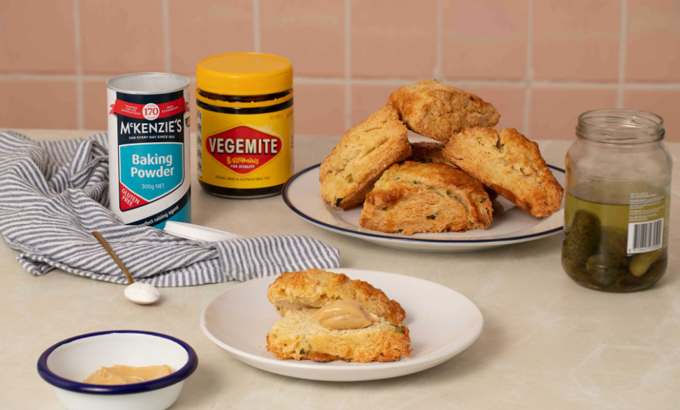 Air Fryer Pickle Scones with Vegemite Butter