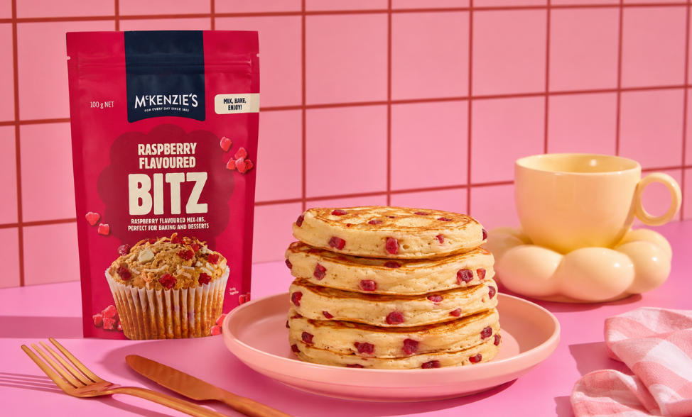 Fluffy Raspberry Bitz Pancakes